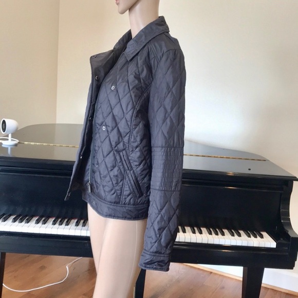 NWT cozy minimalist Banana Republic Gray quilted moto jacket